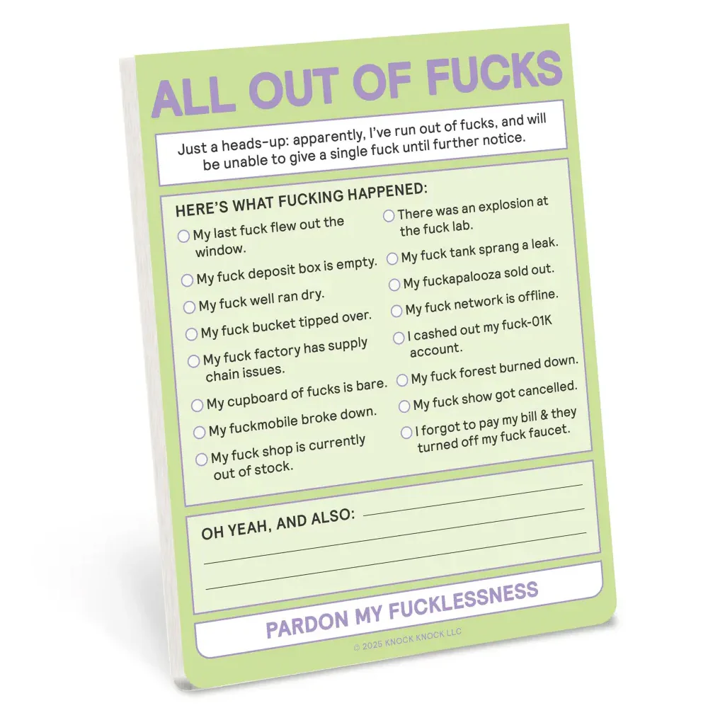 All Out of Fucks Nifty Notes