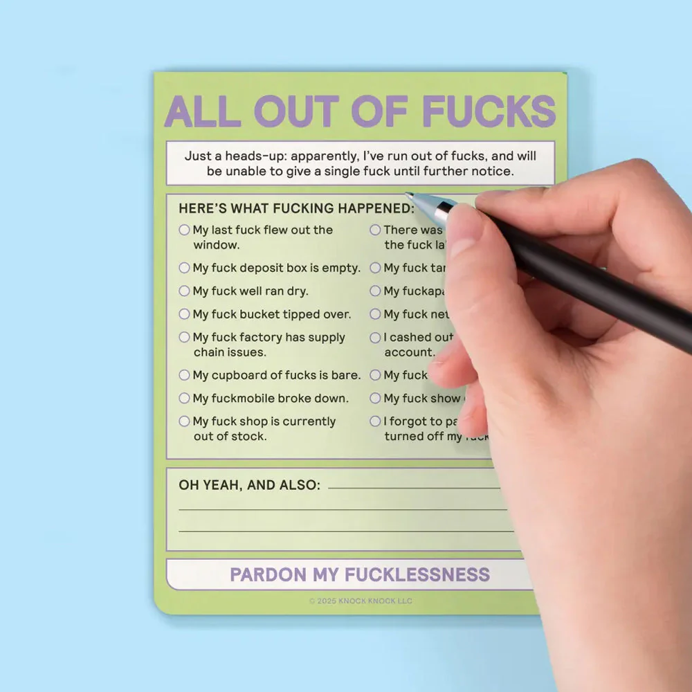 All Out of Fucks Nifty Notes - Image 3