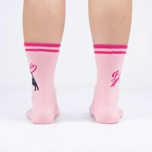 Bad Ass Cat Crew Socks (pink) - Image 3