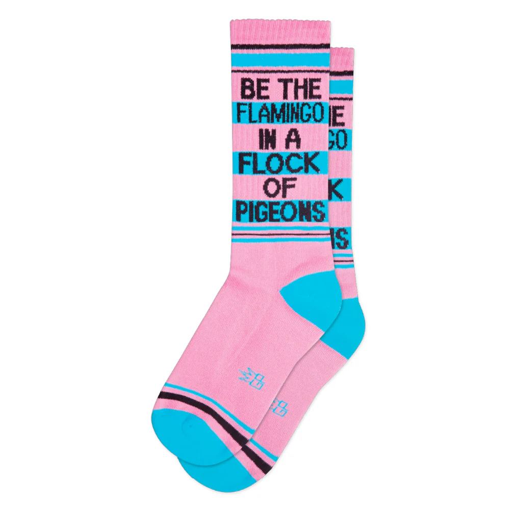 Be the Flamingo in the flock of Pigeons Socks-