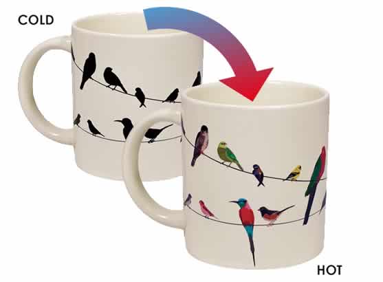 Birds on a Wire Mug - changes with heat - Image 2