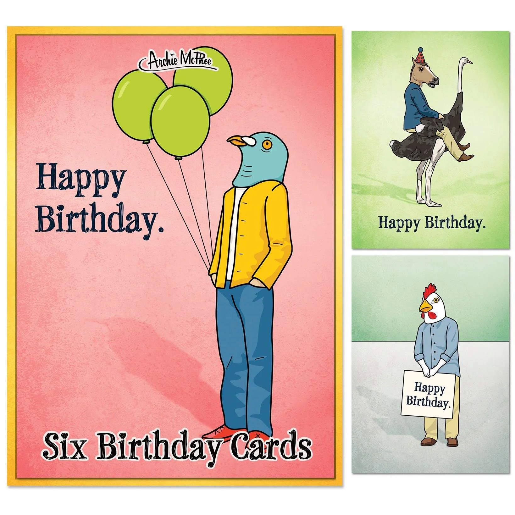 Box Set of Weird Birthday Cards - 6 cards