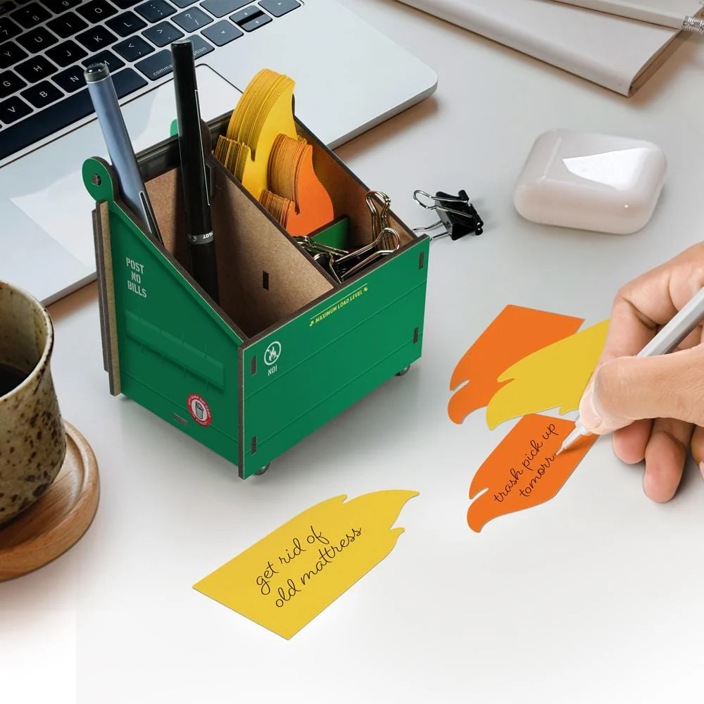 Desk Dumpster - Pencil holder and note cards - Image 2