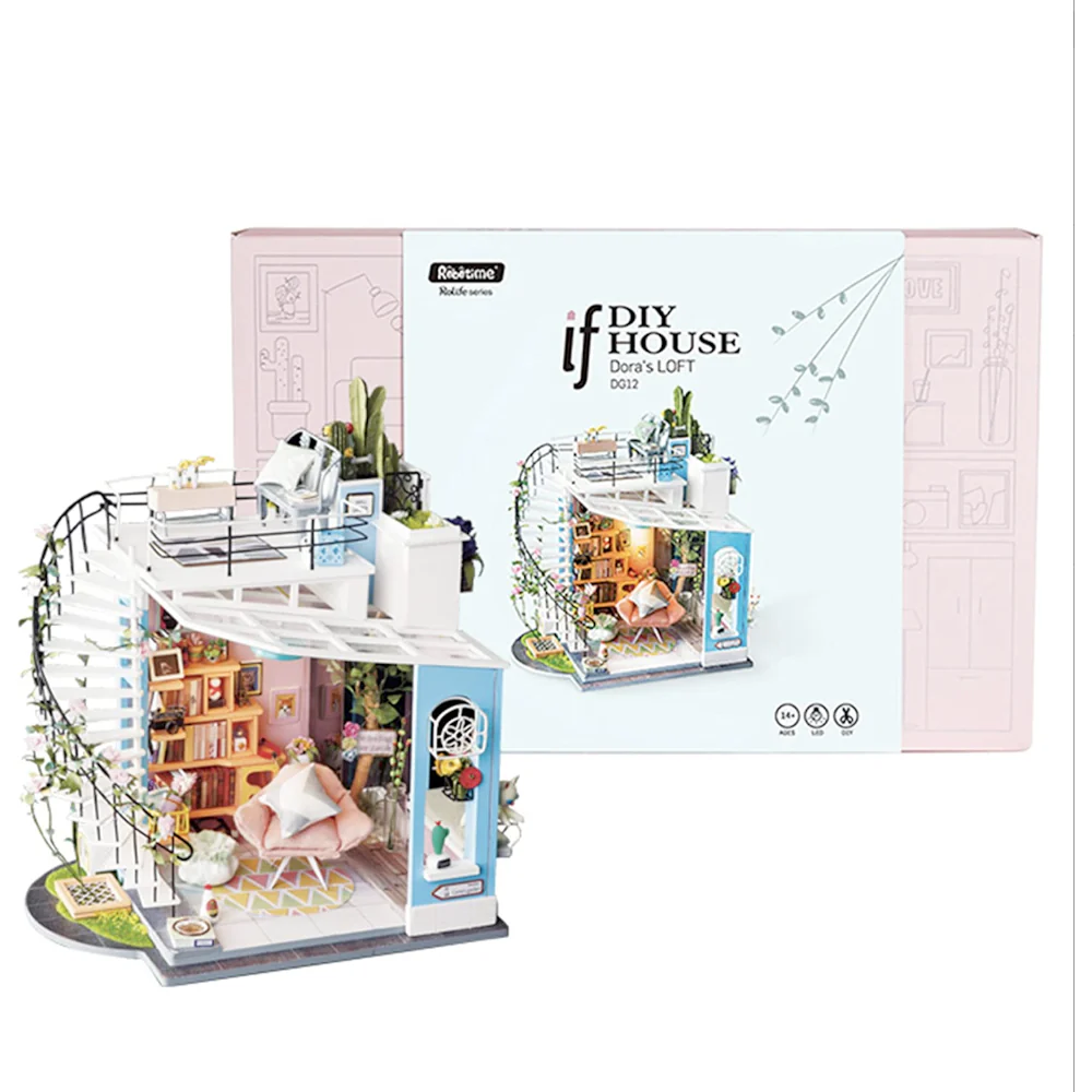 DIY Miniature Dollhouse Kit: Dora's Loft