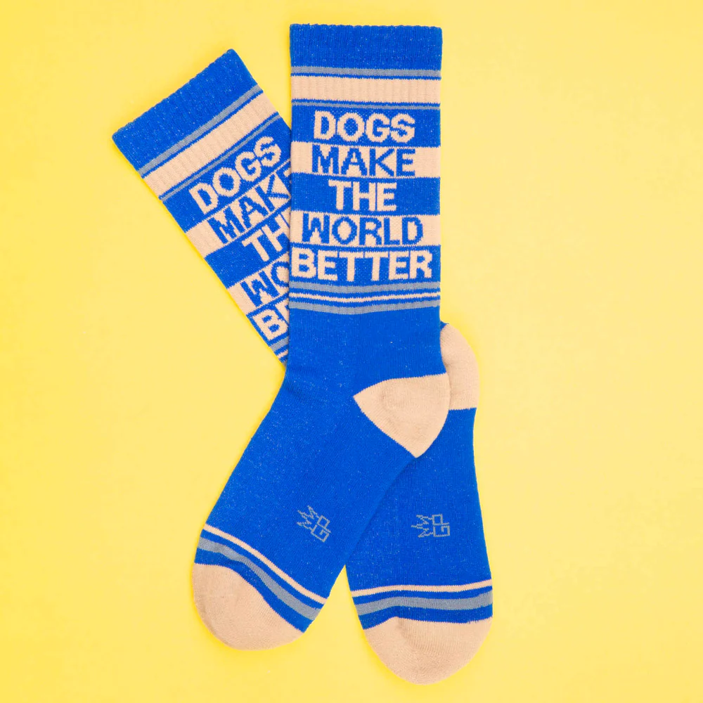 Dogs Make the World Better Gym Crew Socks - Image 2