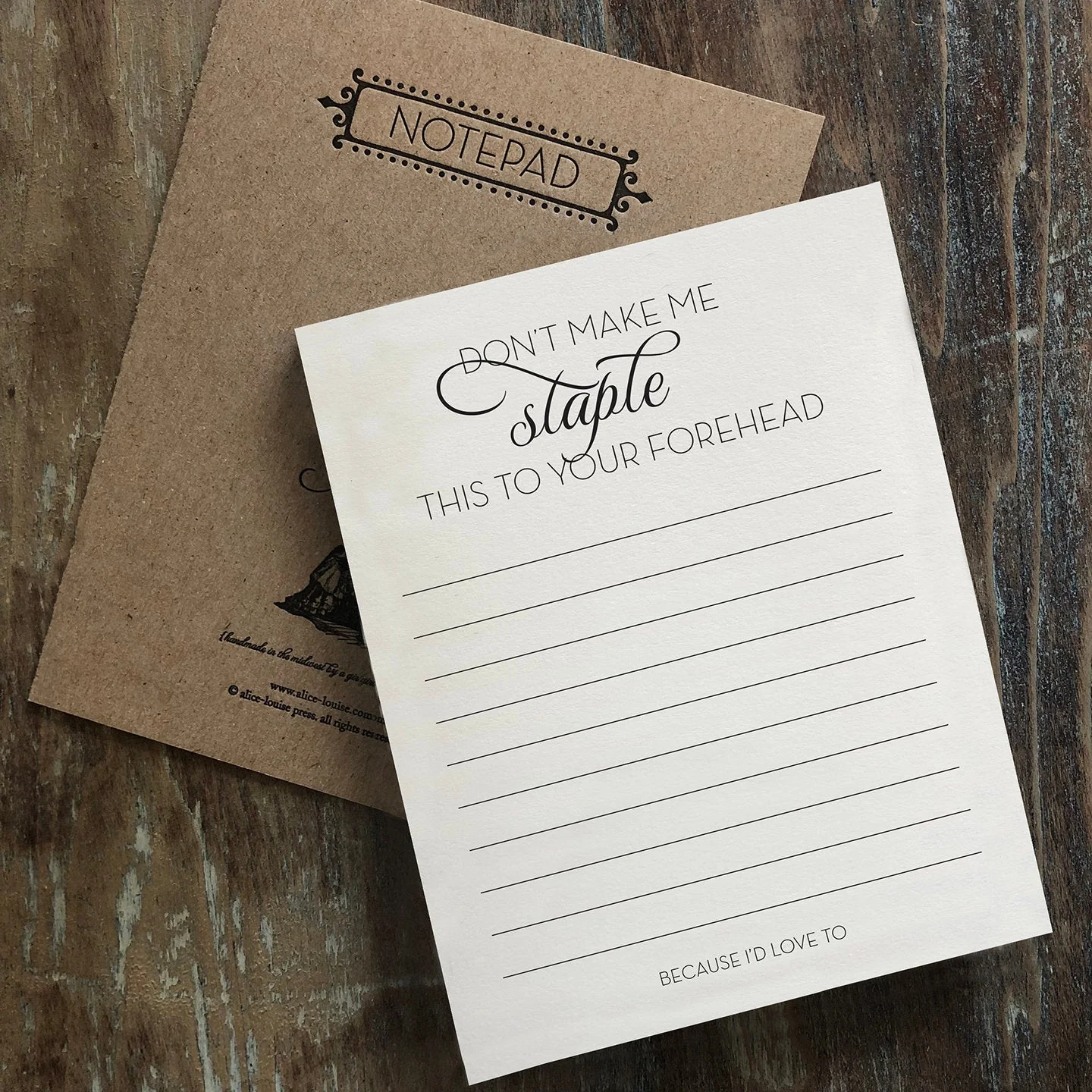 Don't Make Me Staple this to your Forehead Notepad - Image 2