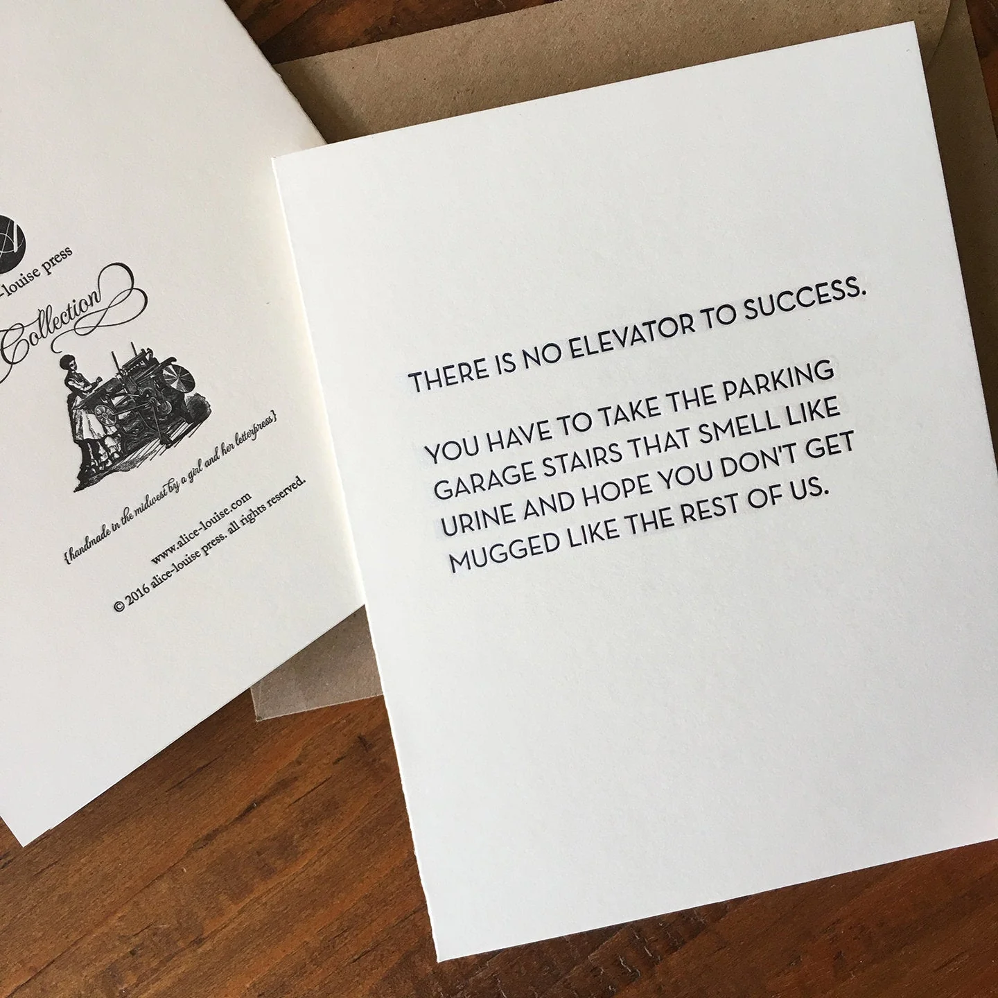 Elevator to Success Letterpress card - Image 2