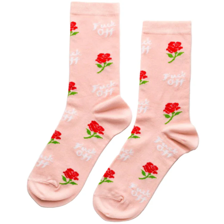 F*Ck Off Rose Women's Crew Socks
