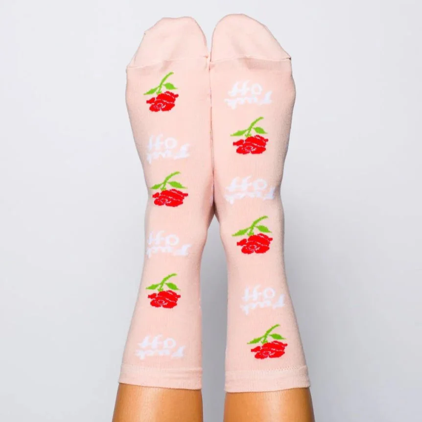 F*Ck Off Rose Women's Crew Socks - Image 2