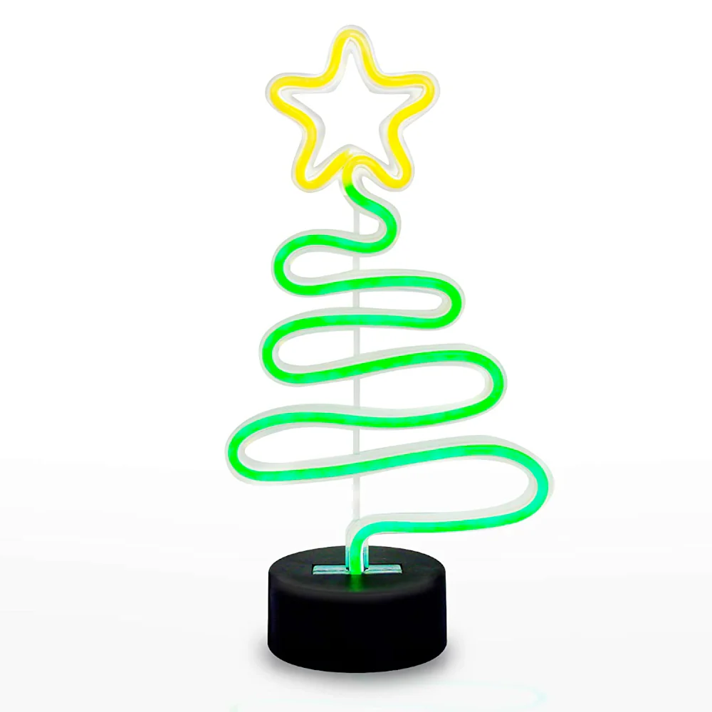 Festive Neon Christmas Tree Light