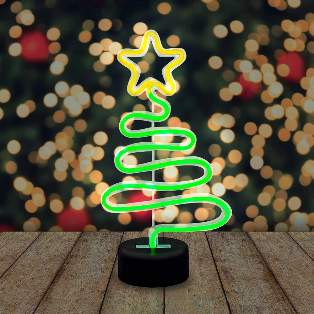 Festive Neon Christmas Tree Light - Image 2