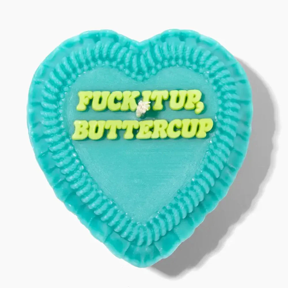 Fuck It Up Buttercup Heart Candle