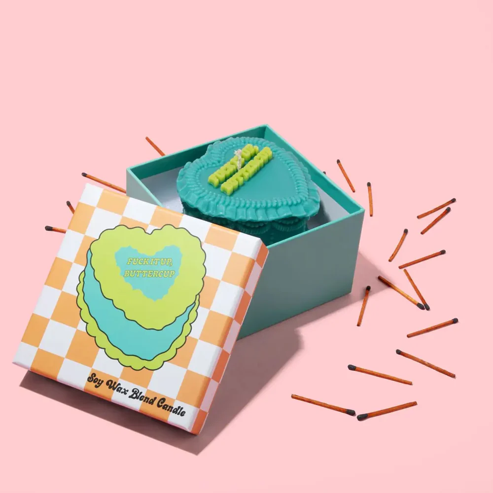 Fuck It Up Buttercup Heart Candle - Image 2