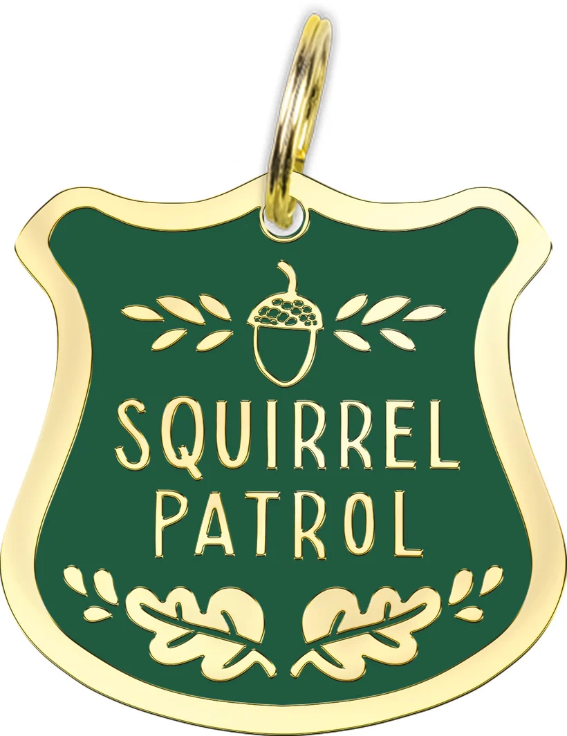 Funny Collar Charm Squirrel Patrol