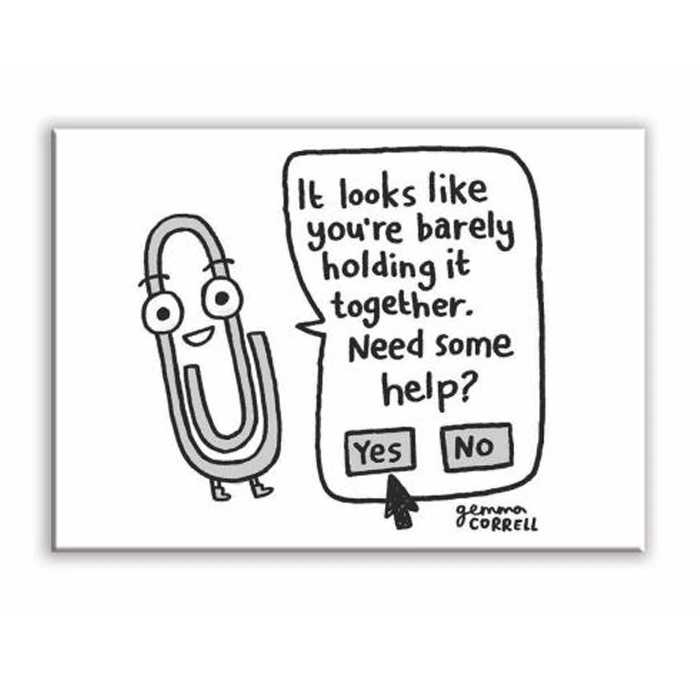 Clippy Holding it Together Rectangle Magnet