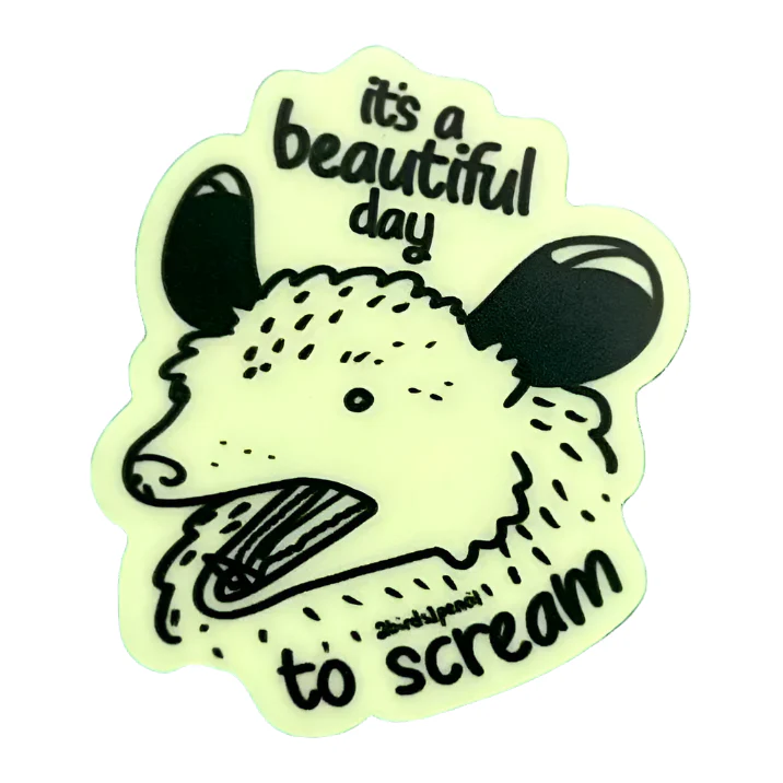 Glow in the Dark Possum Sticker
