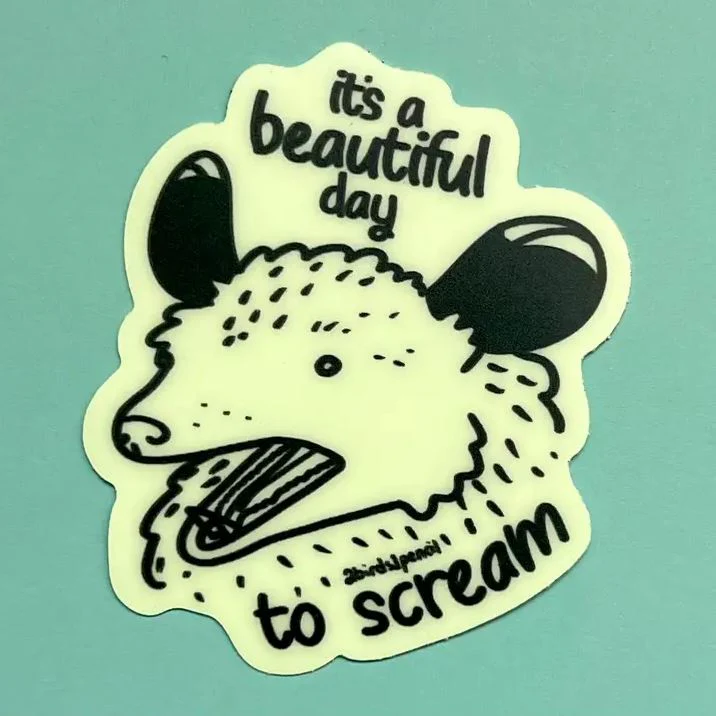 Glow in the Dark Possum Sticker - Image 2
