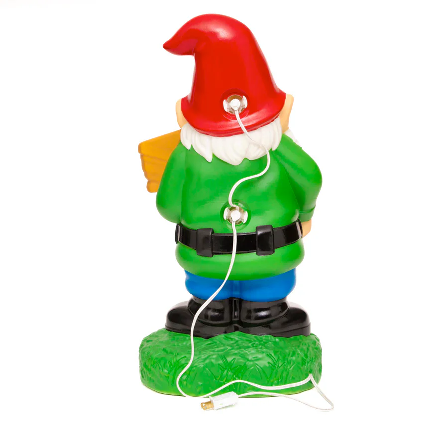 Go Away! Blow Mold Light Up Gnome - 2' tall - Image 2