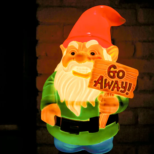 Go Away! Blow Mold Light Up Gnome - 2' tall - Image 3