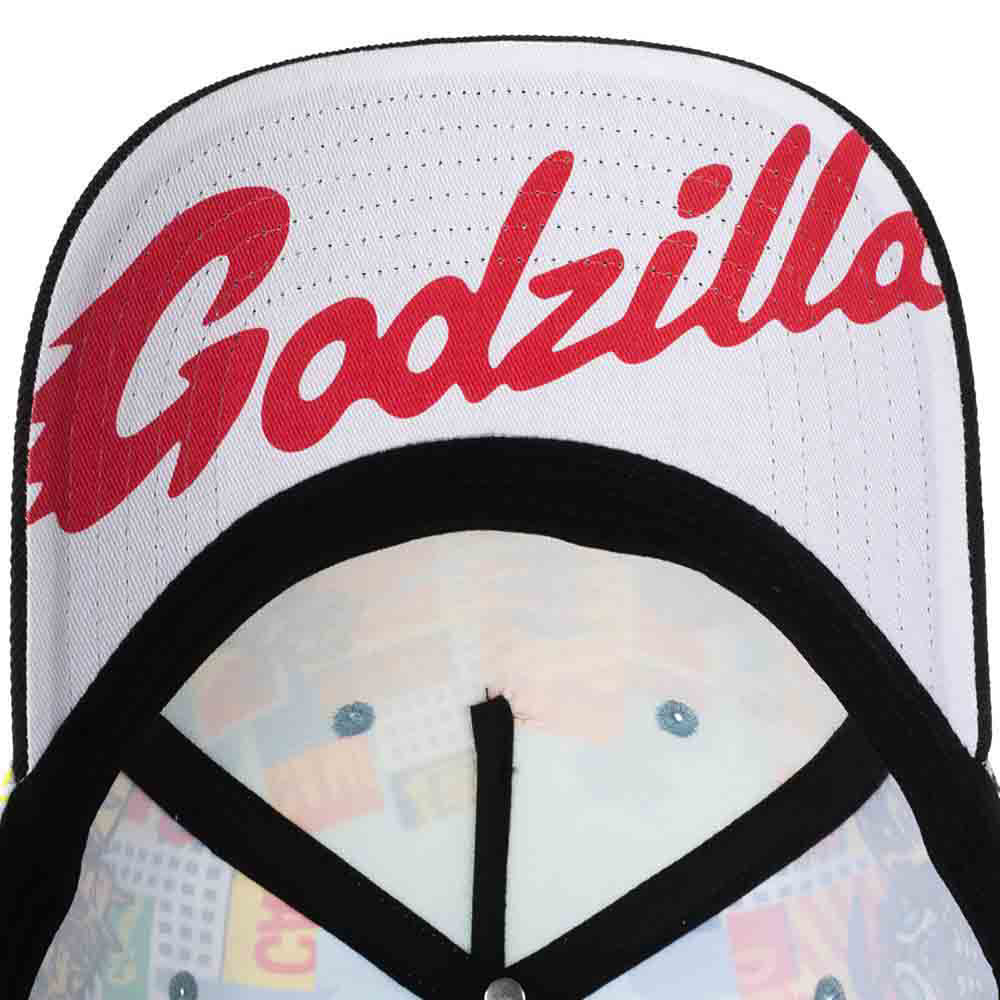 Godzilla City & Monsters All Over Print Pre-Curved Snapback Cap Hat - Image 2