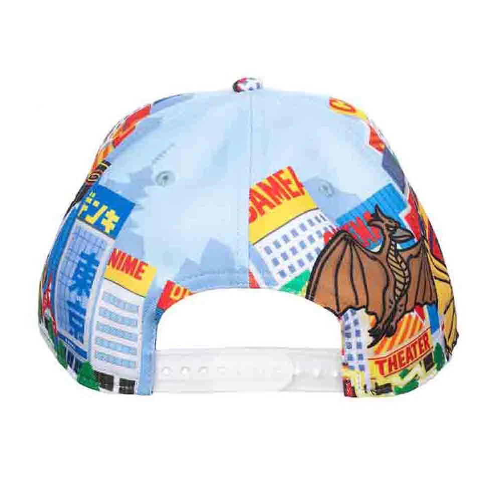 Godzilla City & Monsters All Over Print Pre-Curved Snapback Cap Hat - Image 3