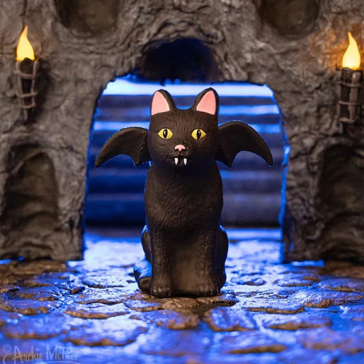 Goth Cat Hand-Blown Glass Ornament - Image 2