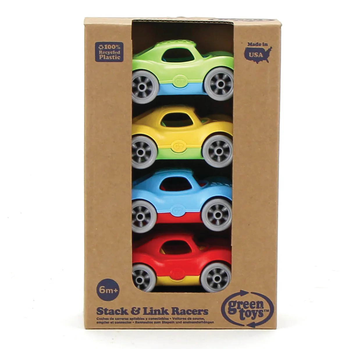 Green Toys Stack & Link Set of 4 racers - Image 2