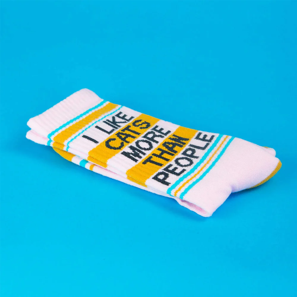 I Like Cats More Than People Gym Crew Socks - Image 3