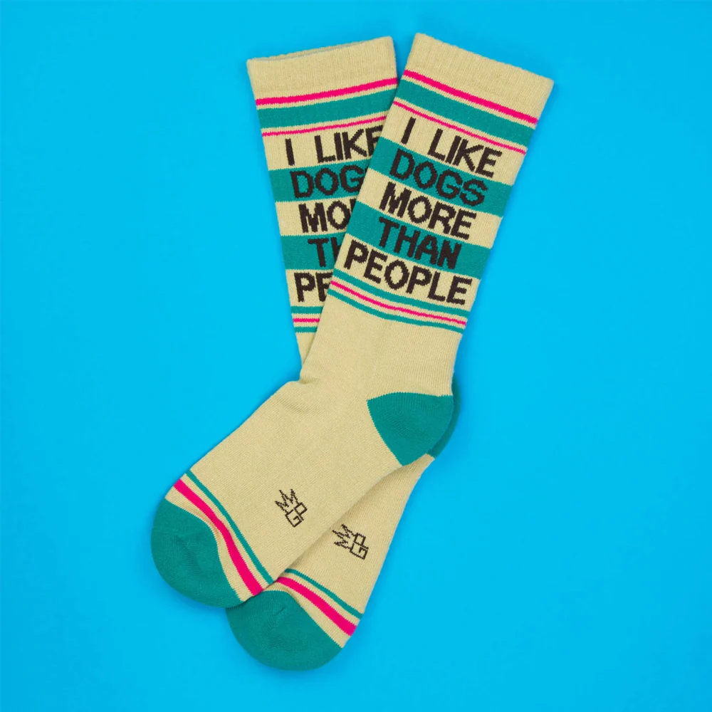 I Like Dogs More Than People Gym Crew Socks - Image 2
