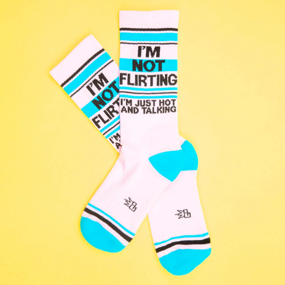 I' m Not Flirting (I'm Just Hot and Talking) Gym Crew Socks - Image 2