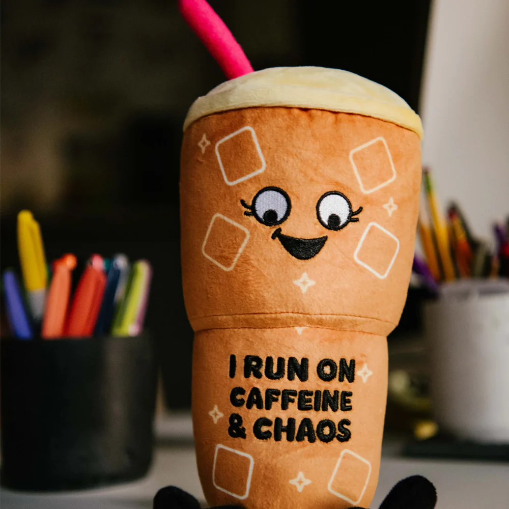 I run on Caffeine & Chaos (Iced Coffee) Plushie - Image 2
