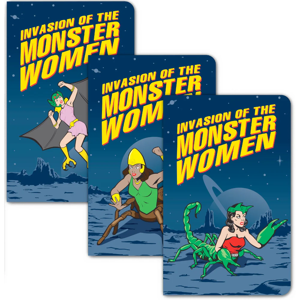 Invasion of the Monster Women - set of 3 notebooks