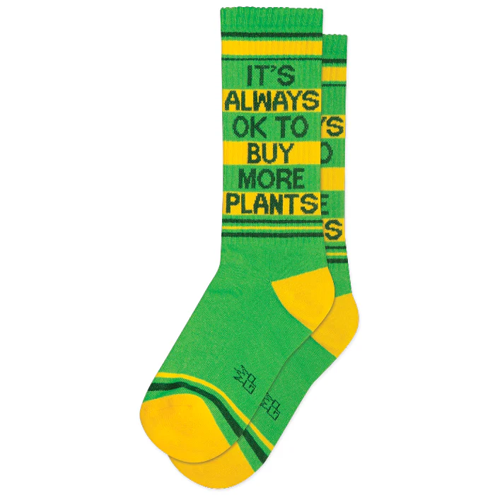 It's always ok to buy more plants Ribbed Gym Socks