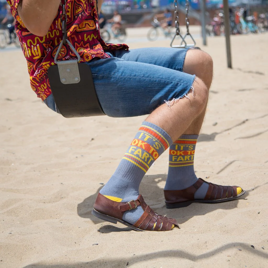 IT'S OK TO FART Ribbed Gym Socks - Image 2