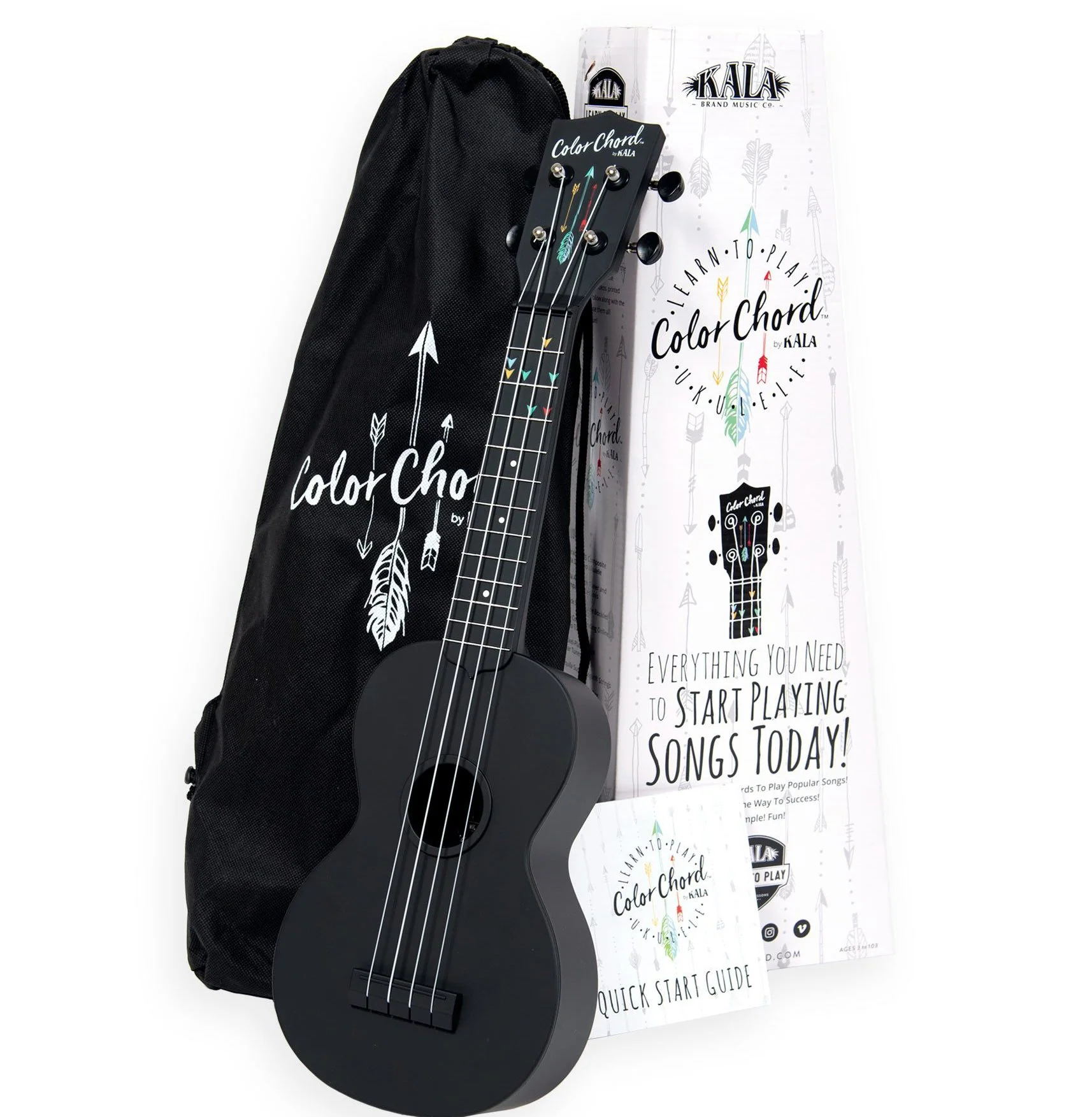 Kala Waterman Color Chord Black Ukulele