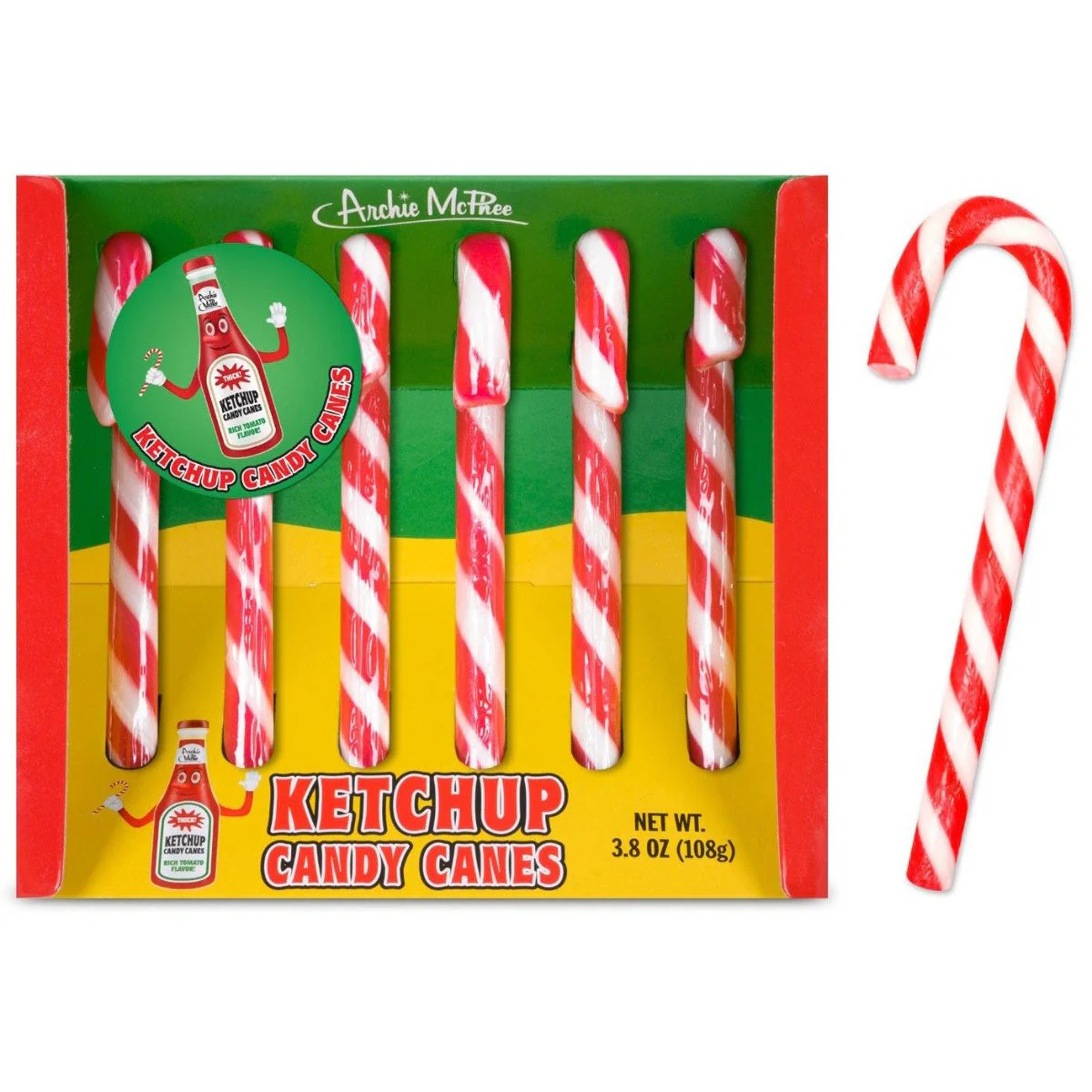 Ketchup Candy Canes - set of 6