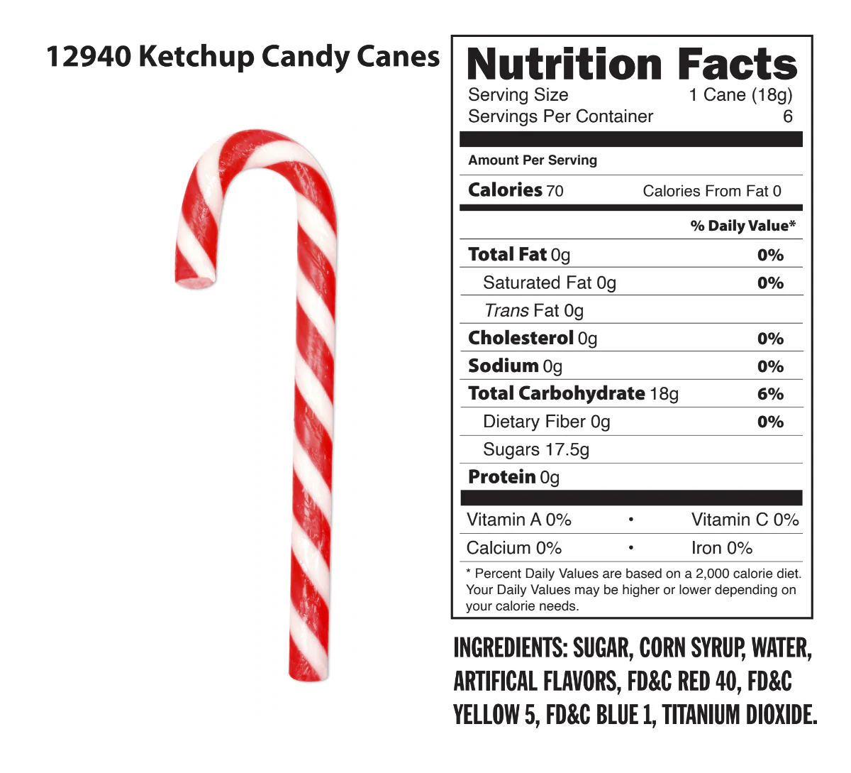 Ketchup Candy Canes - set of 6 - Image 2