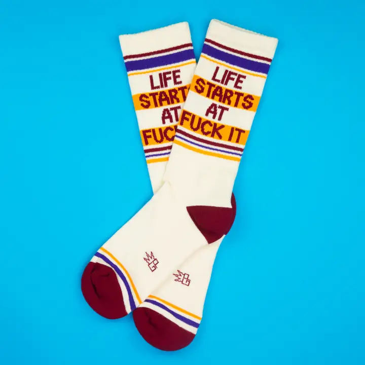 Life Starts At Fuck It Gym Crew Socks - Image 2