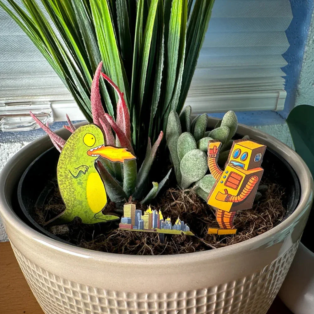Lizard Beast Vs Robot Joe Fancy Plants Diorama Kit - Image 2