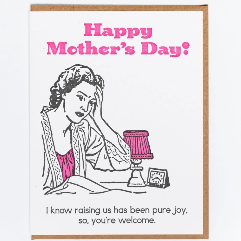 Mother's Day pure Joy Letterpress Greeting Card