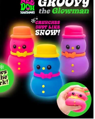 Nee Doh Groovy Glow in the Dark Snowman - 1 random color - Image 3