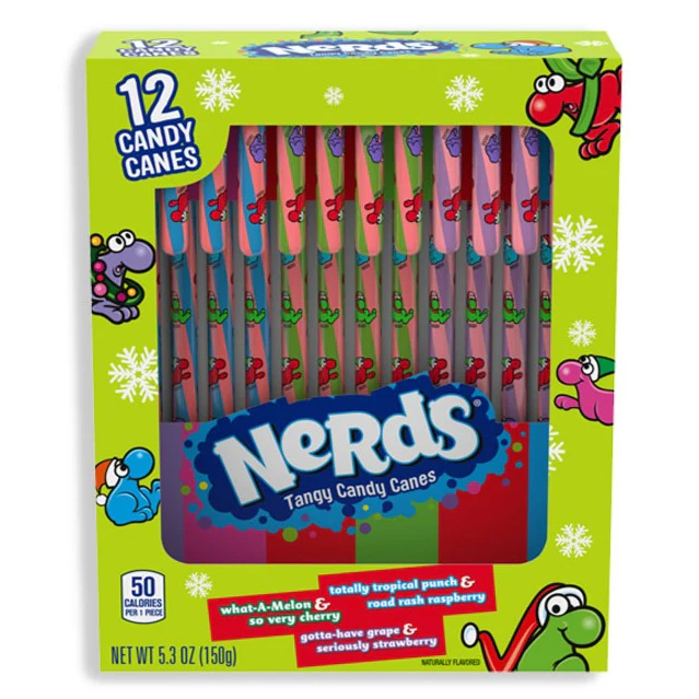 Nerds Candy Canes 12 pcs (Best by 6/5/26)
