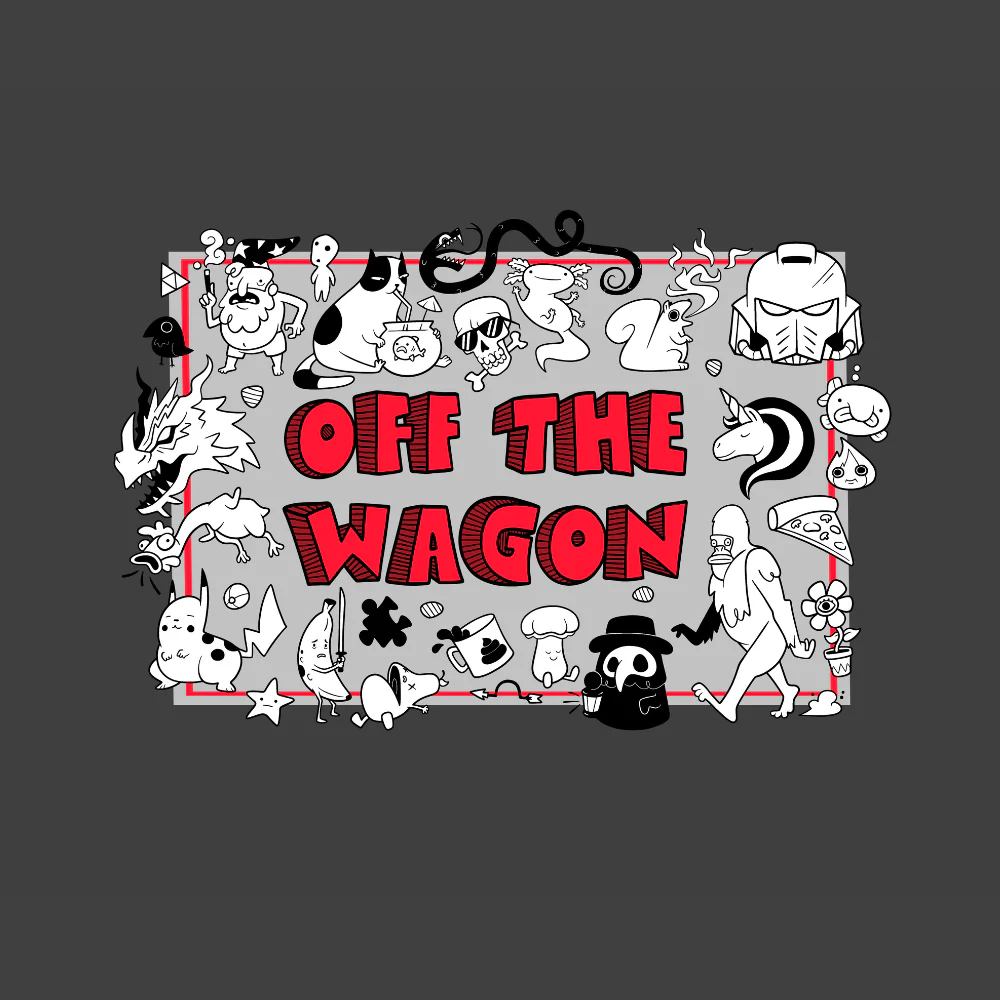 Off the Wagon Grey Tee Shirt - Image 4