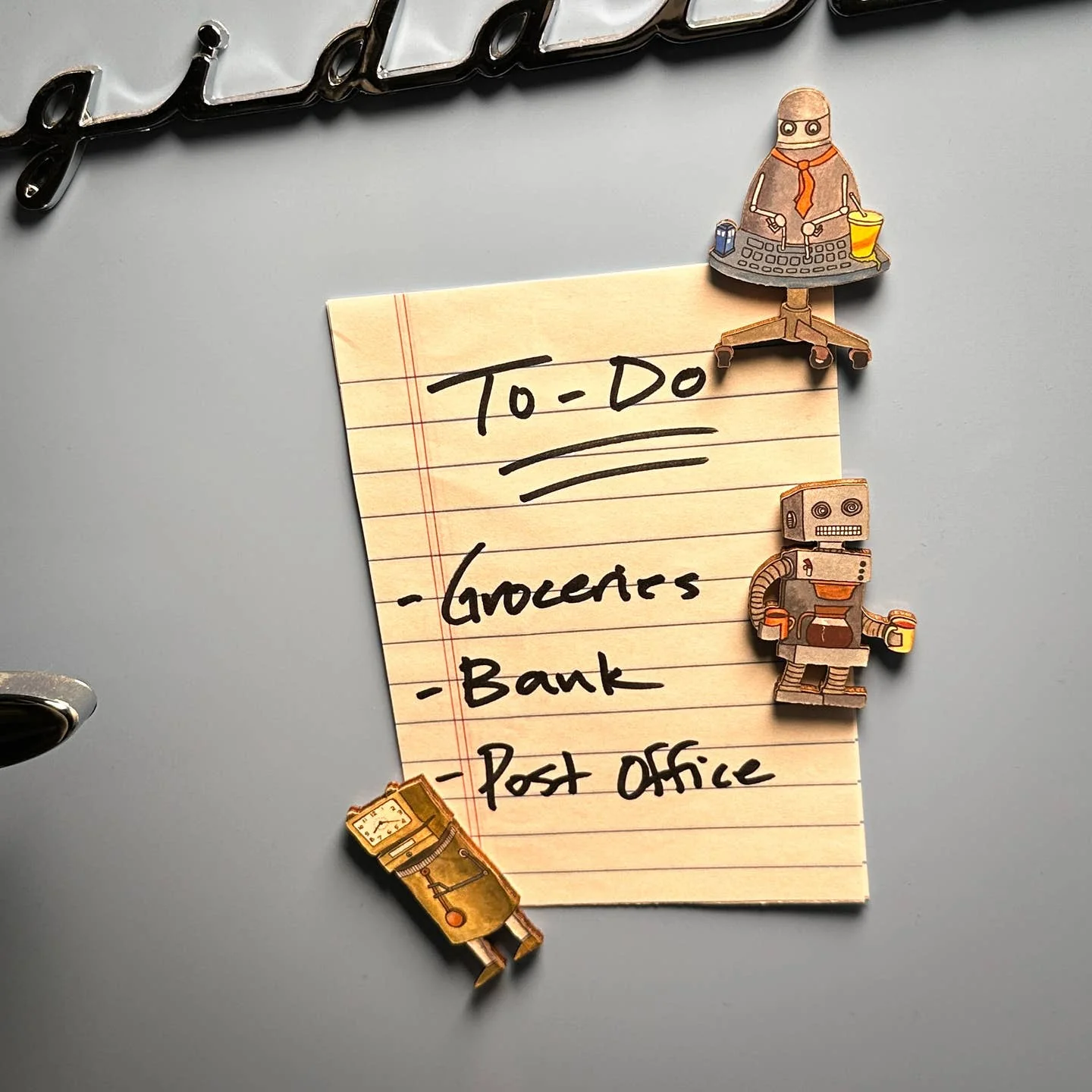 Office Bots Wooden Magnet Set of 3 - Image 2