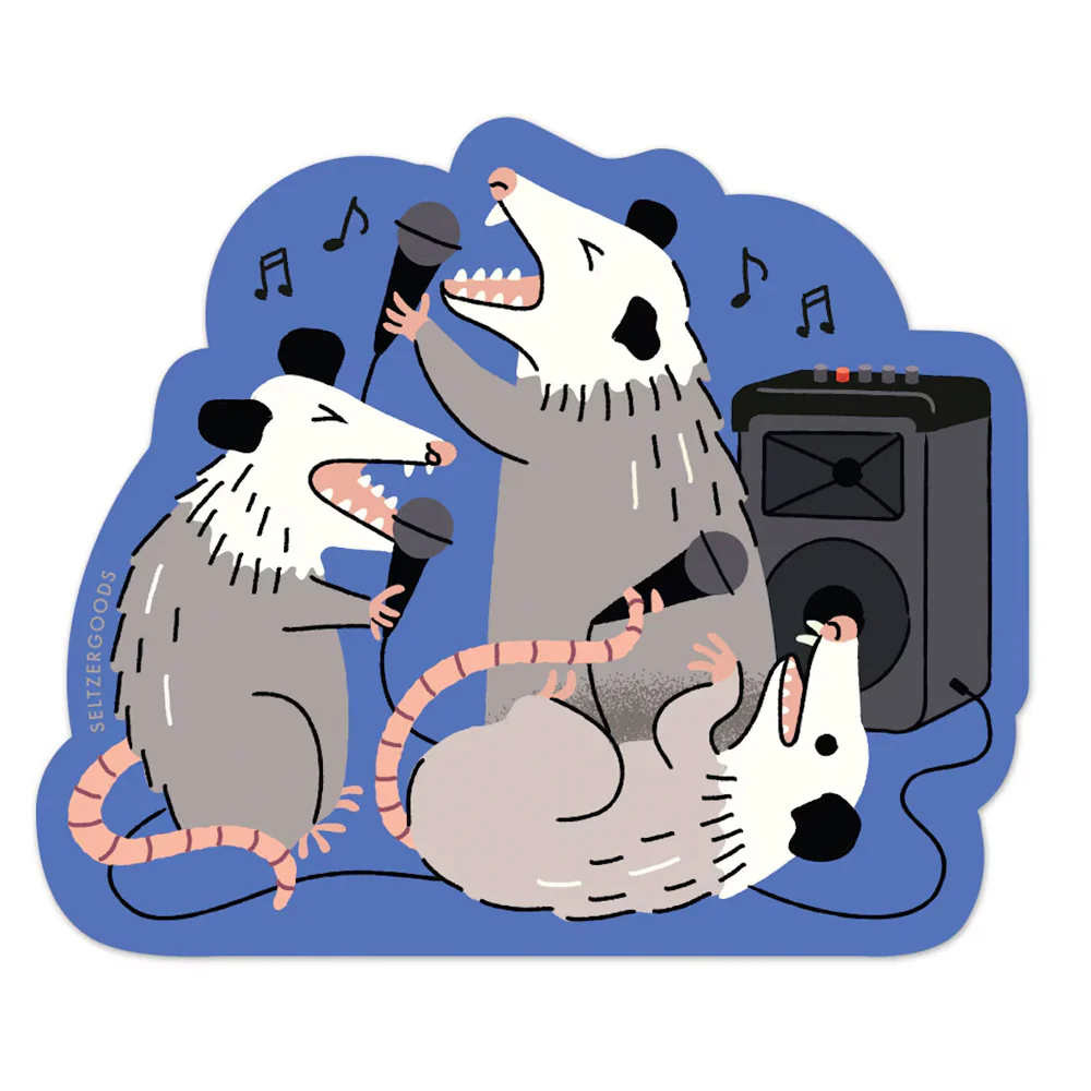 Opossum Karaoke Sticker
