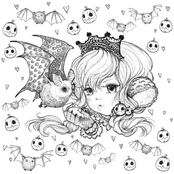 Pop Manga Cute and Creepy Coloring Book - Image 3