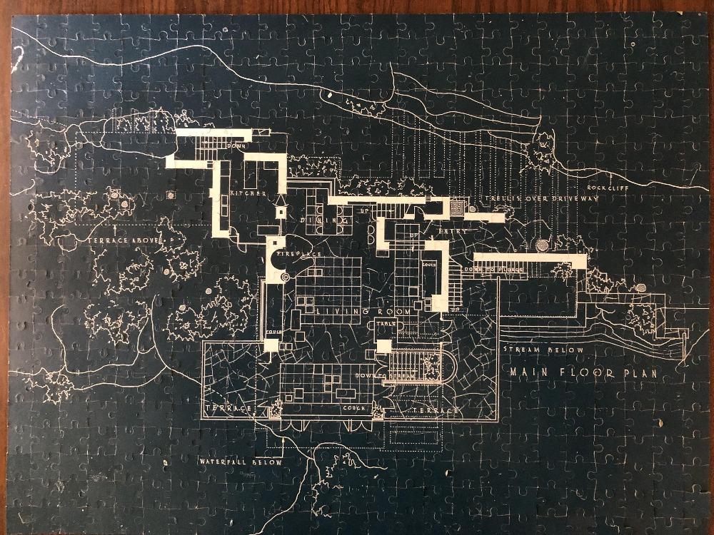 Puzzle 500 pc 2 Sided Frank Lloyd Wright Fallingwater - Image 2