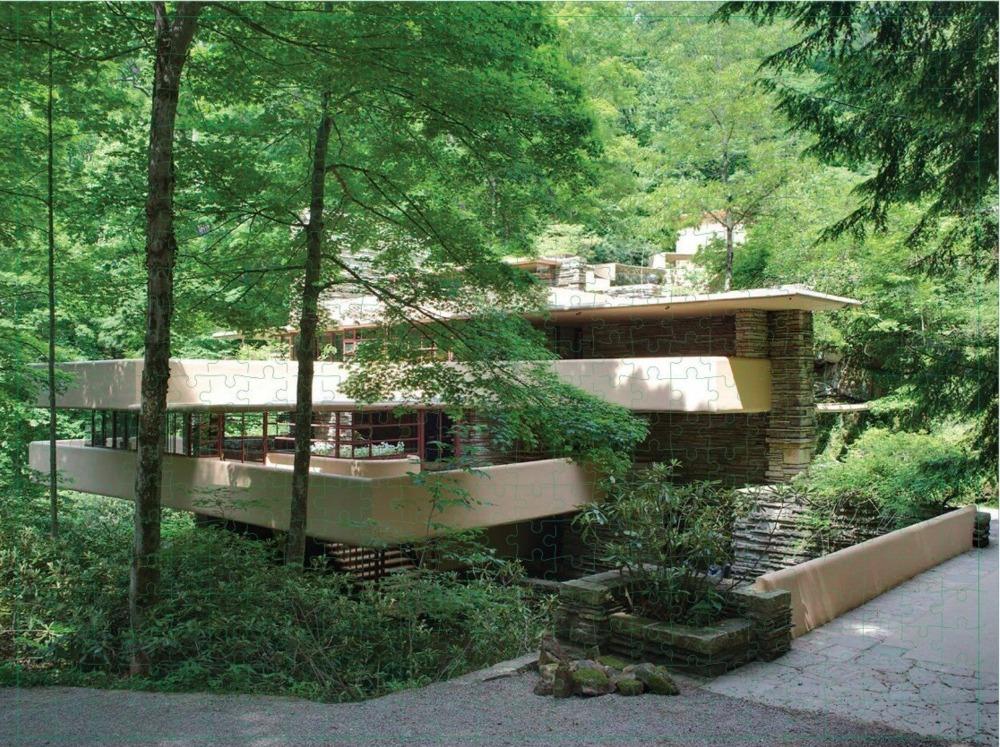 Puzzle 500 pc 2 Sided Frank Lloyd Wright Fallingwater - Image 3