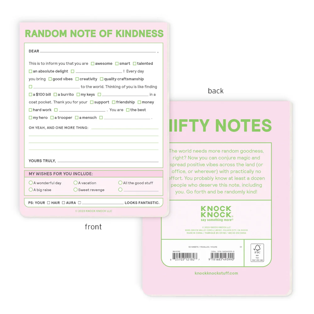 Random Note of Kindness Nifty Note Pad (Pastel Version) - Image 2