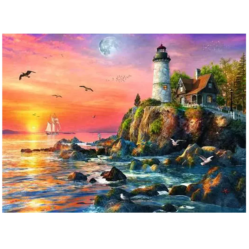 Ravensburger Lighthouse at Sunset 500 pc Puzzle - Image 2